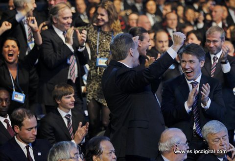 Festejo de la delegación rusa en Zurich
