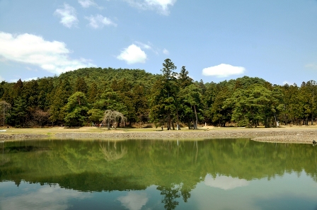 Vista general del jardín y de la laguna Oizumi ga ike