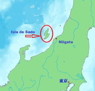 Ubicacion de la isla de Sado