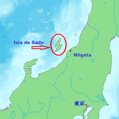 Ubicacion de la isla de Sado