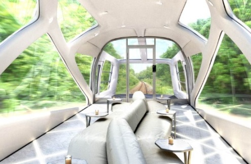 Interior del tren (foto JR East)