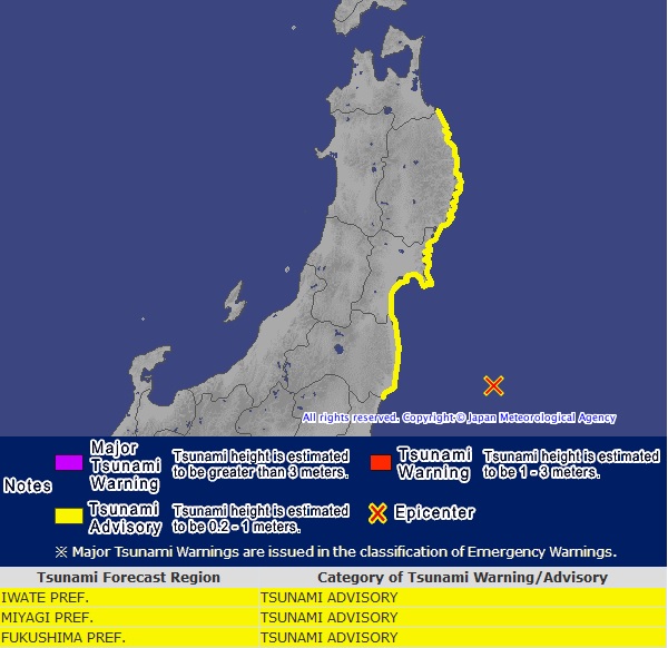 6.25h Alerta de Tsunami