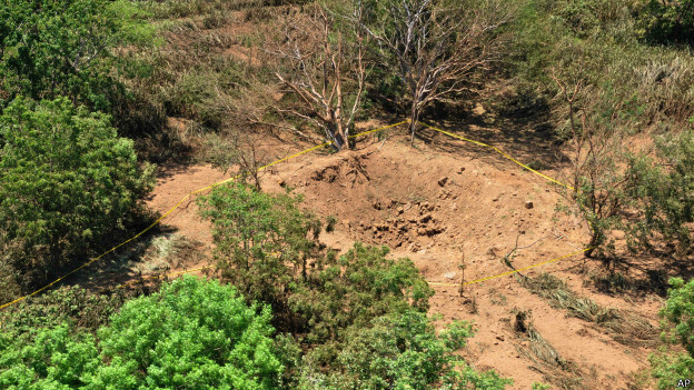Crater del meteorito en Nicaragua