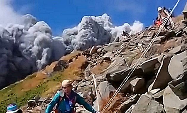 Video de la erupcion del Ontakesan