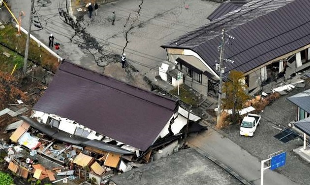 Casa detruida en Hakuba, Nagano. (Foto Asahi)