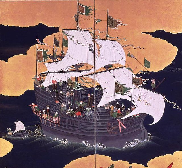 Navío portugués en Nagasaki