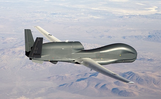 Dron espía Global Hawk en el presupuesto japonés.