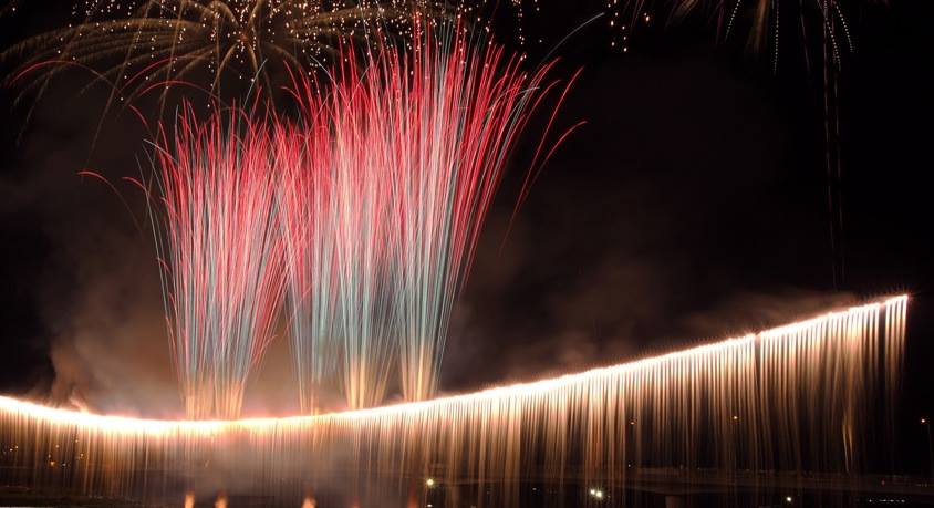 Odawara Sakawagawa Hanabi Taikai en Sakagawa Sports Hiroba.
