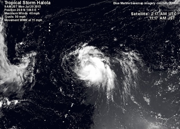 Fotografía satelital del Halola tomada esta mañana.