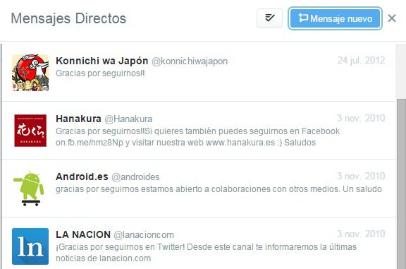 twitter mensajes directos