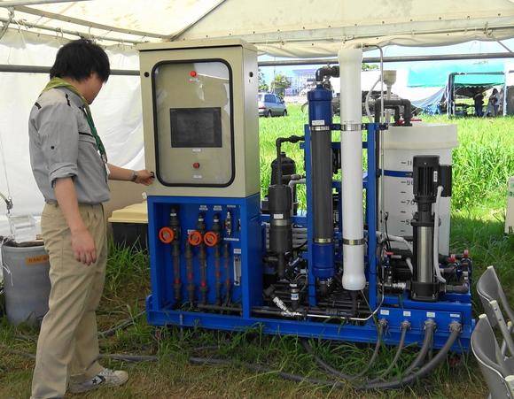 Sistema de purificación de agua (foto Nikkei)