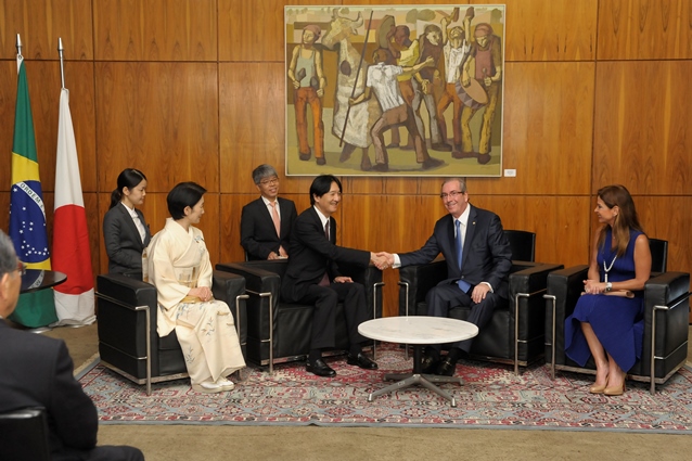 Príncipes de Japón en Cámara de Diputados de Brasil (foto Alex Ferreira / Cámara de Diputados de Brasil)