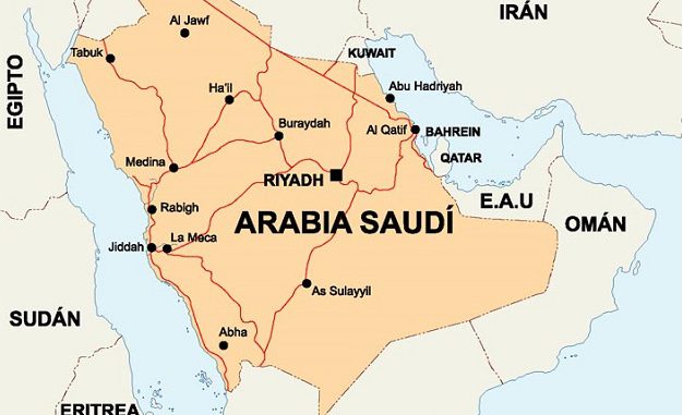 Mapa de Arabia Saudita