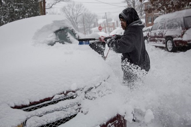 Nevada en Washington DC donde el temporal pegó fuerte este sábado.