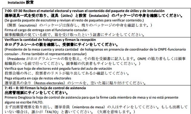Estracto de la cartilla de tareas para el miembro de mesa. Clique en la imagen y vea la cartilla.