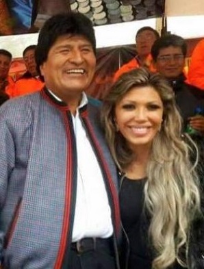 Evo Morales y su expareja Gabriela Zapata.