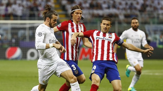 Bale, Gabi y Felipe Luis en la jugada de la final de Champions.