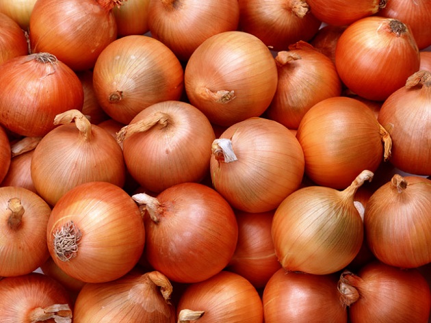 Cebollas producidas en Hokkaido, Japón.