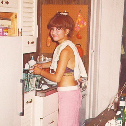 1971. Tetsuko en NY con curioso peinado.