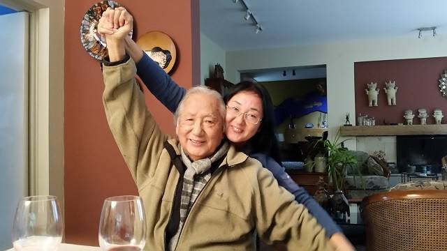 Con su segunda hija, Titi (archivo familiar).