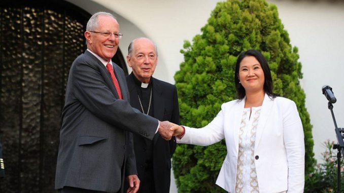 El presidente Kuczynski y Keiko Fujimori en la casa de Cipriani (Foto Andina)