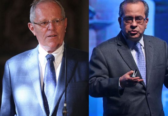El presidente de Perú, Pedro Pablo Kuczynski y su ministro de Educación, Jaime Saavedra