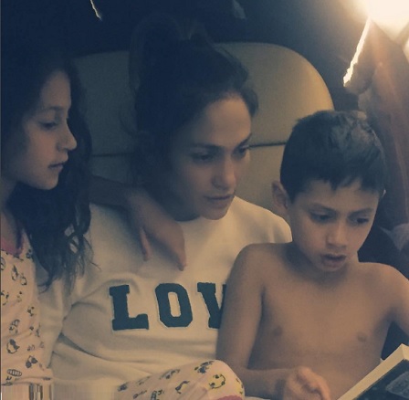 Jennifer con Emme y Max, los hijos con Marc Anthony.
