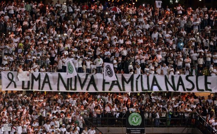 Homenaje al Chapecoense en Medellín. EFE