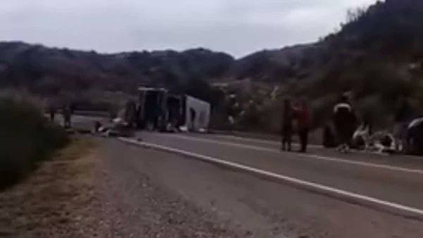 Imagen del accidente en Mendoza. Foto Infobae