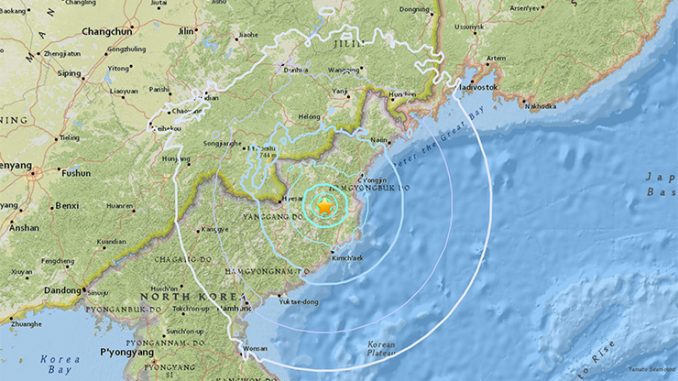 Mapa de la región donde ocurrió la detonación.