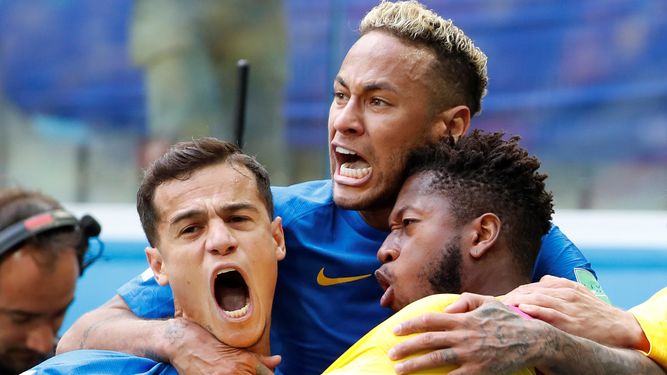 Neymar y Coutinho fueron los autores de los goles de Brasil.