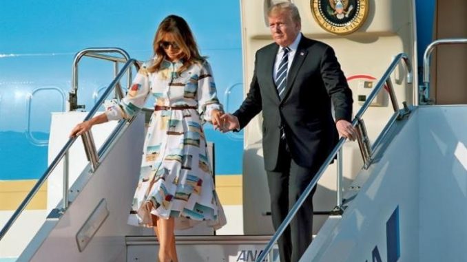 Trump y su esposa llegan a Tokio