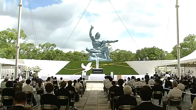 Ceremonia por los 75 años de la bomba nuclear en Nagasaki