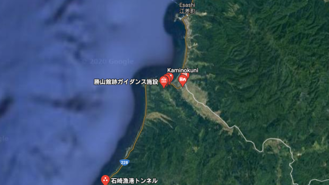 Ubicación de la playa de Kami no kuni. (Google map)