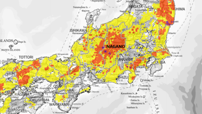 Lluvias fuertes en Nagano