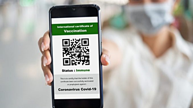 Modelo de certificado de vacuna usado en el extranjero
