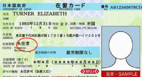zairyu card visa permanente