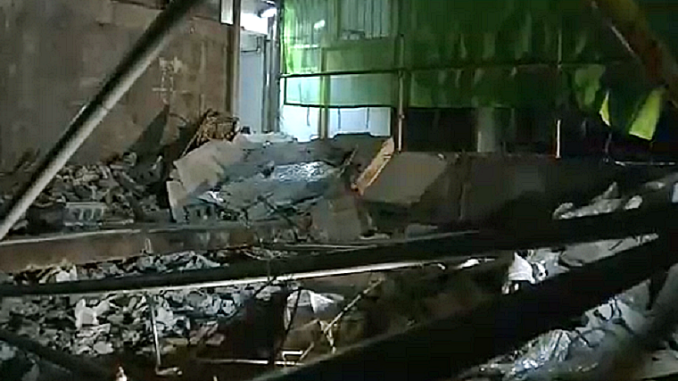 Derrumbe de la pared en una obra en Gunma