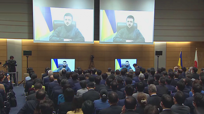 Zelensky se dirige a los parlamentarios japoneses en vivo
