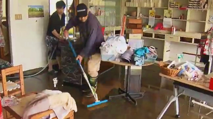 Inundacion de vivienda en Matsushima, Miyagi