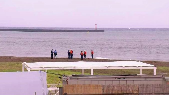 Playa de Kashiwazaki Chuo donde ocurrió el accidente. (NHK)