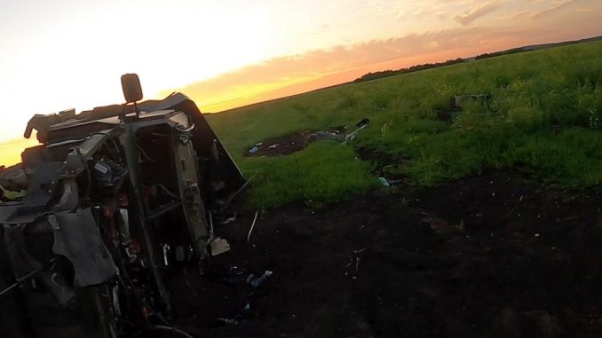 Camion de transporte ruso destruido en Kharkiv