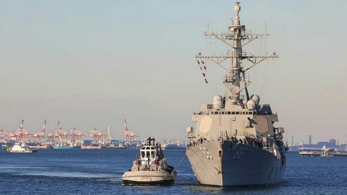 EEUU despliega modernizado destructor USS Shoup a Yokosuka
