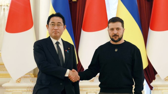 Kishida y Zelenski en Kiev