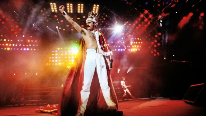 Freddie MercuryQueen Wembley Stadium 1986 Foto de Denis O'Regan