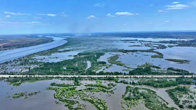 La gigantesca inundación tras el ataque a la represa ucraniana