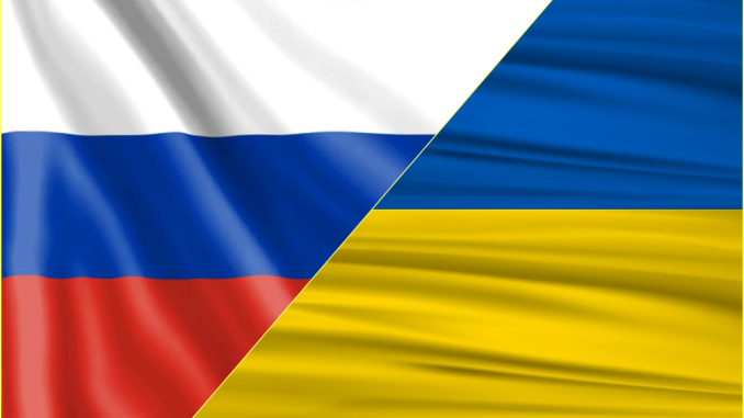 Banderas de Rusia y Ucrania