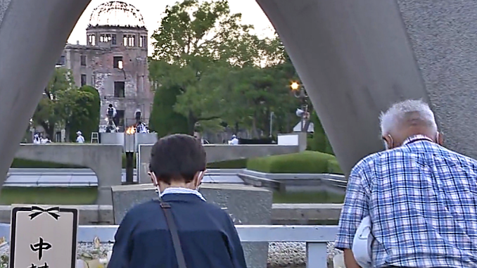 Tributo a los muertos en Hiroshima por la bomba atómica