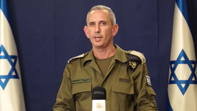 Portavoz de las Fuerzas de Defensa Israelí, contralmirante Daniel Hagari