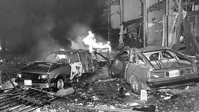 Calle Tarata en Miraflores, Lima. Atentado de Sendero Luminoso en 1992